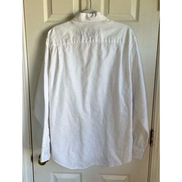 Johnston & Murphy Button Up Shirt Tailored Fit Sz L White Tonal Paisley Cotton - Picture 4 of 16